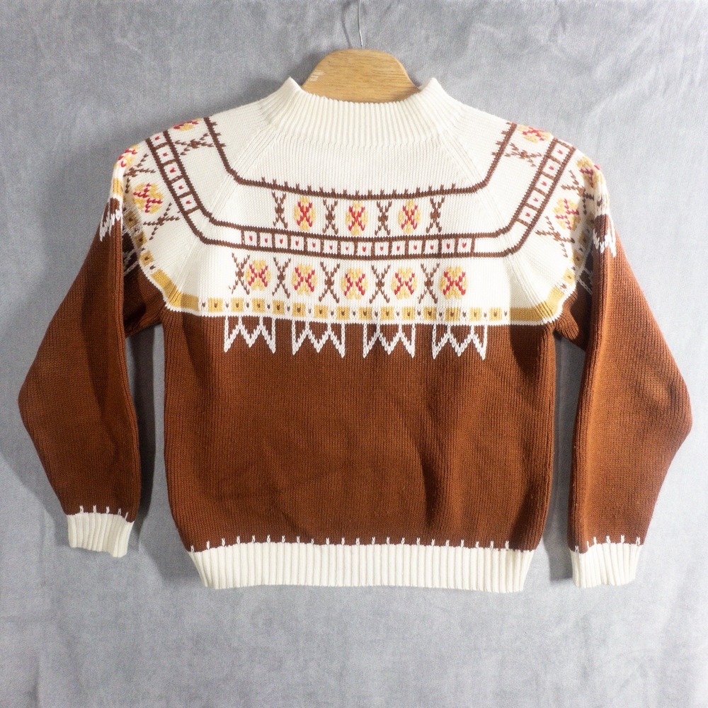 Vtg JC Penny 100% Acrylic Fair Island Knit Sweater Womens XL